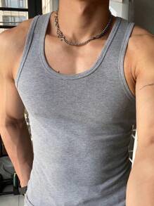 Gym Rark 3 件男士纯色圆领休闲运动背心健身上衣背心套装基本款 T 恤篮球球衣男士连帽衫健身上衣白色背心透气 - 彩色 - 查看 4