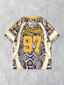 ROMWE MEN Prep Men's Ice Hockey Jersey Short Sleeve T-Shirt, Sports Tee For Summer - Multicolor - View 2