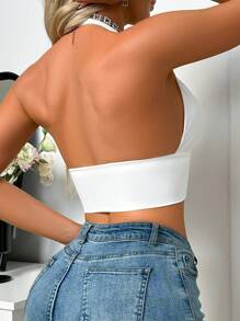 1pc Front Closure Wireless Women's Bra - White - View 2