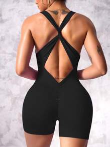 Easithlete 1 Pieza Mono de mujer con nudo retorcido para yoga y running