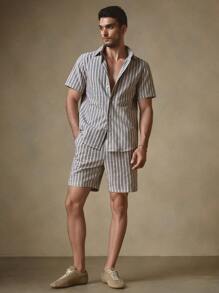 Manfinity VCAY 2pcs/Set Men's Slim Fit Casual Woven Shirt Set, Suitable For Summer - Multicolor - View 1