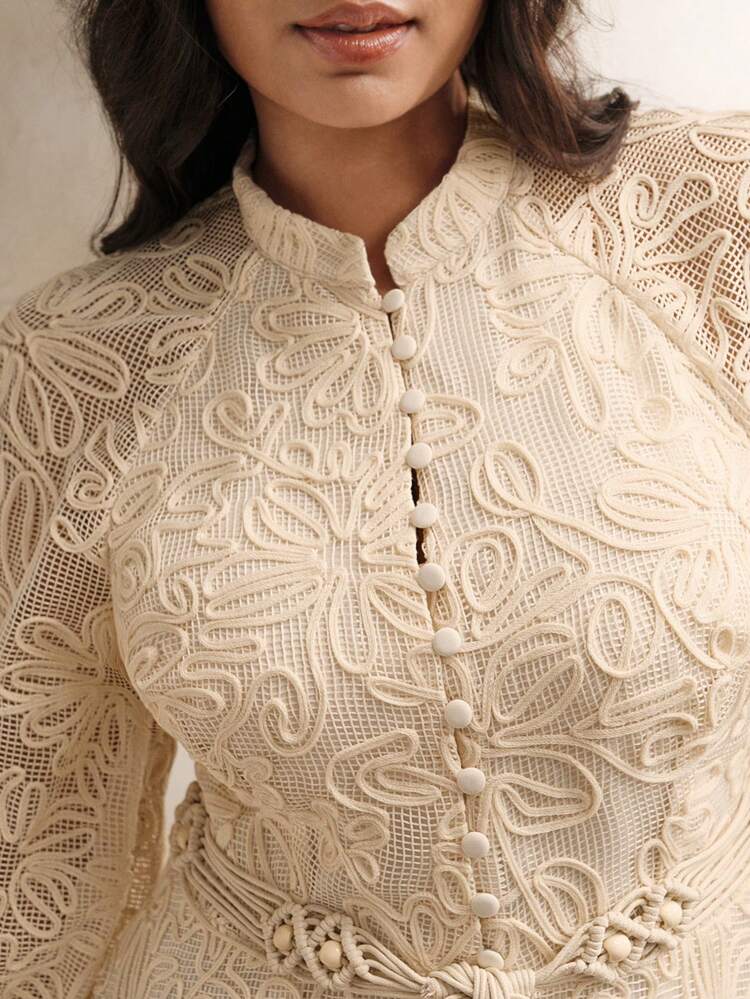 Anewsta White Slim-Fit Lace Short Sleeve Long Holiday Casual Dress Spring,Elegant,Festival,Holiday,Vacation