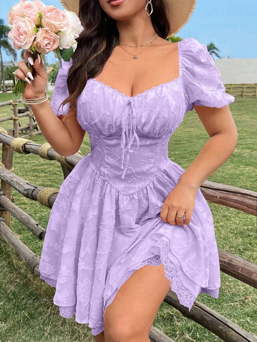 Flirla 女士休闲机械印花迷你连衣裙