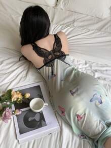 Women's Gradient Butterfly Mesh Sleeveless Nightgown - Multicolor - View 1