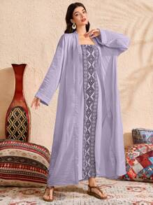 Al Najma 2pcs Conservative Long Length Set Two Pieces Outfits For Women - Purple - View 5