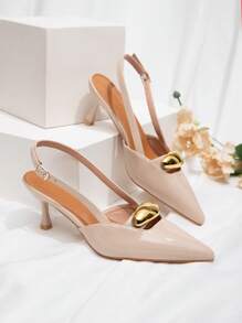 CUCCOO BIZCHIC Women's Back Strap Butterfly Decor Lolita High Heel Pumps, Wine Red