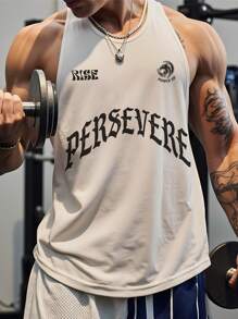 Manfinity Sport Corelite Men's Gym Tank Top: White, Sleeveless, Round Neck, Semi-Sheer Fabric, Regular Length Performance Tee For Weightlifting And Fitness,GYM,Breathable - White - View 1