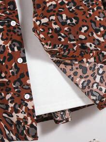 1 Piece Young Boy Casual Sports College Street Japanese And Korean Loose Fit With Leopard Print Shirt Suitable For Daily Use - Multicolor - View 6