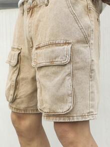 Manfinity LEGND Pantalones cortos vaqueros holgados y casuales de carga para hombres