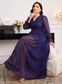 Modelyn Vestido casual de manga larga de unicolor de talla grande, diseño minimalista y elegante apto para el verano