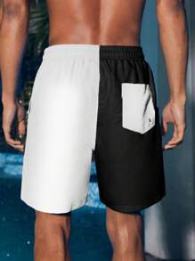 Manfinity VDAYZ 男士撞色抽绳腰休闲沙滩短裤