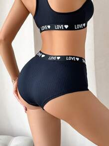 EasyFave 3pcs Women's Comfortable Soft Letter Patchwork Hipster Briefs