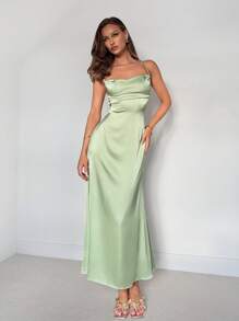 Roylia 性感细肩带紧身高品质连衣裙 - 綠色 - 查看 5