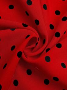 Sunnyshic Cute Heart Shaped Puff Sleeve Cinched Waist Mini Dress - Black - View 6