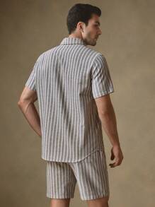 Manfinity VCAY 2pcs/Set Men's Slim Fit Casual Woven Shirt Set, Suitable For Summer - Multicolor - View 2