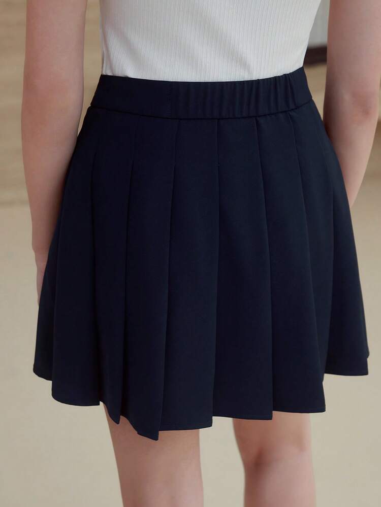 MOTF STUDIO BUTTON DECOR PLEATED SKIRT