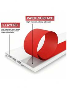 1m 3-Hole Self-Adhesive Door Bottom Seal Strip For Bedroom Door, Dustproof, Soundproof, Windproof, Suitable For Doors And Windows - Brown - View 2