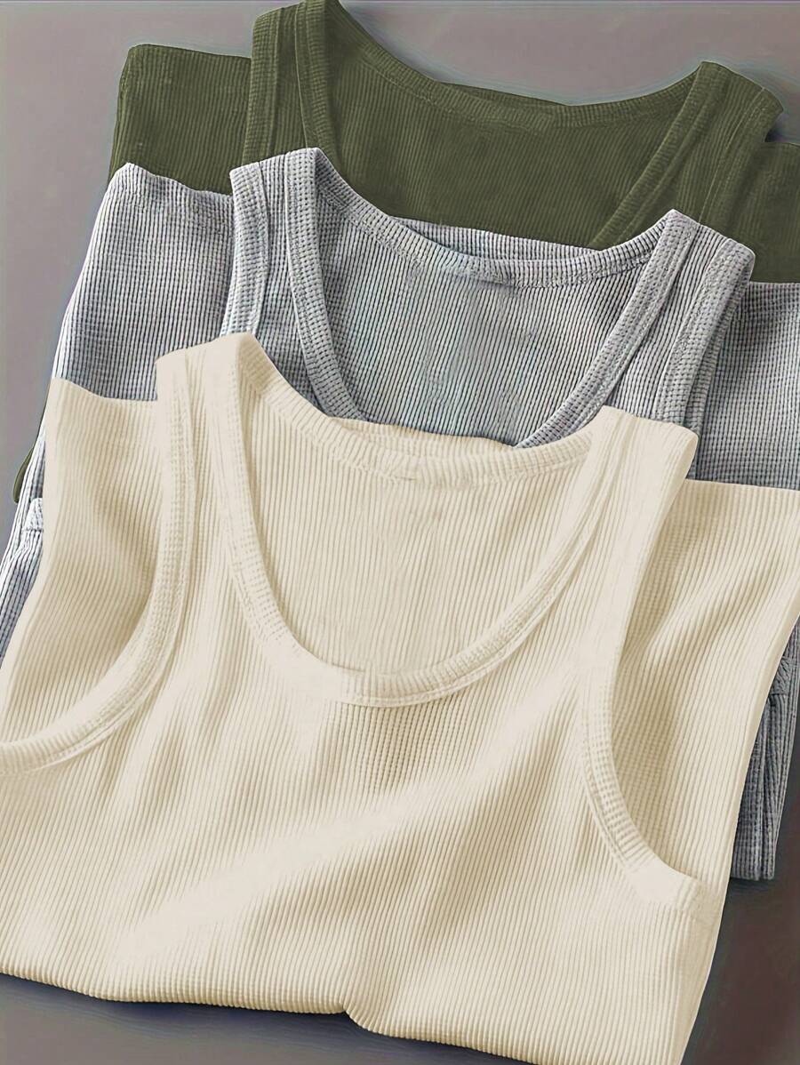 Gym Rark 3 件男士纯色圆领休闲运动背心健身上衣背心套装基本款 T 恤篮球球衣男士连帽衫健身上衣白色背心透气 - 彩色 - 查看 1