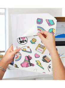 Printable Vinyl Sticker Paper For Inkjet Printer - Glossy White - 10pcs/20pcs Waterproof Decal Paper Self-Adhesive Sheets A4 Size Vinyl Decal,For Bedroom Decor,Room Decor Items,For Halloween Decor,Fall Decor,Classroom Decorations,Removable Sticker - Multicolor - View 1