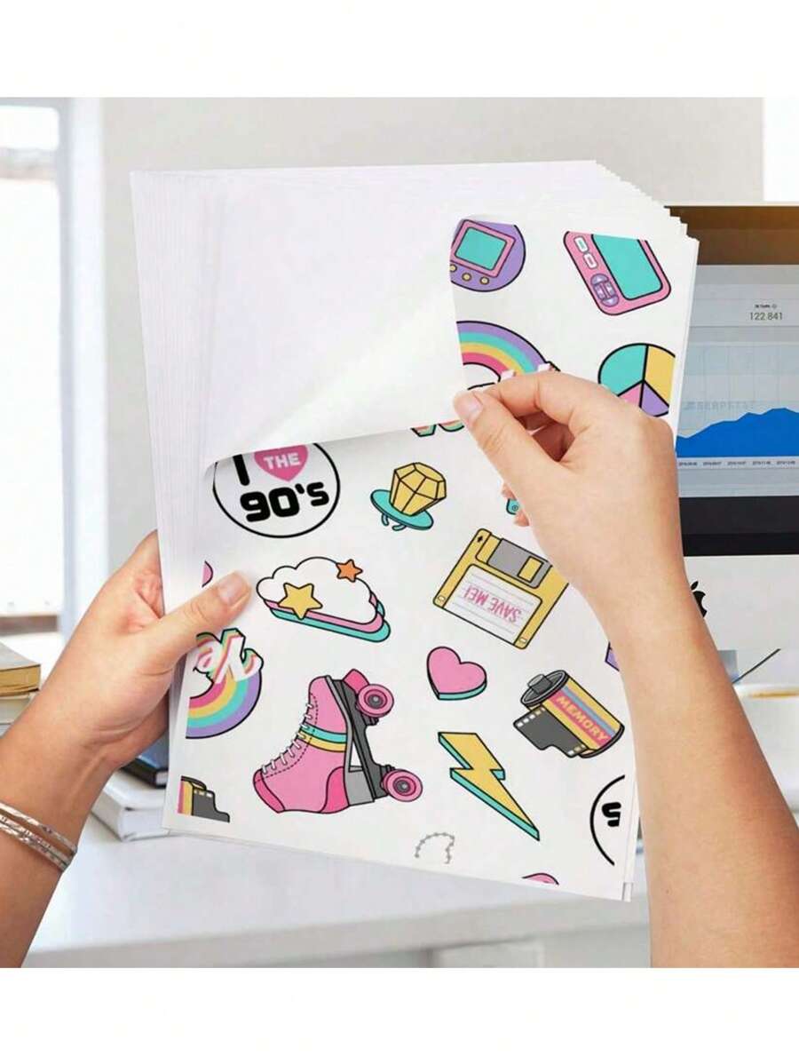 Printable Vinyl Sticker Paper For Inkjet Printer - Glossy White - 10pcs/20pcs Waterproof Decal Paper Self-Adhesive Sheets A4 Size Vinyl Decal,For Bedroom Decor,Room Decor Items,For Halloween Decor,Fall Decor,Classroom Decorations,Removable Sticker - Multicolor - View 1