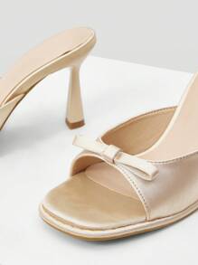 MOTF PREMIUM ELEGANT BOW STRAP WOMEN HIGH HEEL SANDALS - Apricot - View 6