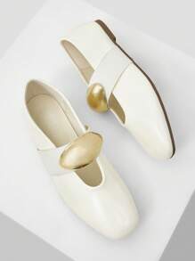 MOTF PREMIUM WOMEN'S FASHIONABLE MINIMALIST COMMUTER FLAT SHOES SPRING SHOES - Beige - View 4