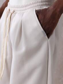 SUMWON Wide Leg Jogger Pants Pleated Front Athletic Sweatpants Comfort Fit Casual Loungewear With Drawstring Elastic Waist Winter Fall Workout Athleisure - Apricot - View 8