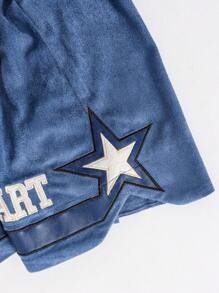 Young Boy Cool Letter Embroidered Shorts, Summer Kids Clothes Boys Shortskids Shorts For Boysshorts For Kids Boygetaway,Holiday,Travel,Relax,Sunbathing,Summer - Blue - View 6