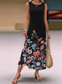 EMERY ROSE Casual Flower Pattern Women Summer Dress - Multicolor - View 3