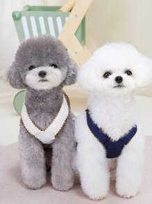 PETSIN Blue Cute & Elegant Button Design Light Breathable Summer Sleeveless Vest Dress, European And American Hot For Pet Dogs - Blue - View 4