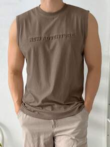 DAZY 男士压花圆领休闲百搭背心，夏季