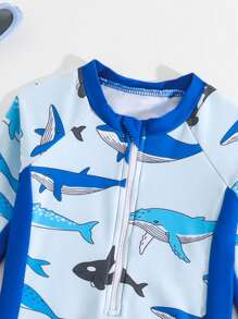 Süßer Wal Muster Badeanzug, bunte Wal Gestaltung, perfekt für Babys um traumhafte Unterwasser Momente zu genießen