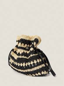 Muvela Women's Striped Drawstring Bohemian Style Crossbody Bag - Multicolor - View 3