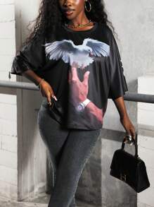 INAWLY Camiseta de mujer de cuello redondo y manga corta, simple y de moda, adecuada para el verano