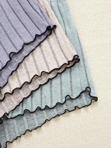 3pcs Set Casual Contrast Color Trim Cami Top & Shorts Pajama, Lounge Outfit - Multicolor - View 4