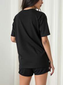 Women's Casual Human Figure Printed Short Sleeve T-Shirt, Spring/Summer