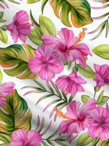 Bianca Prates Women's Pink Floral Print Blouse, Suitable For Music Festivals, Beach, And Vacation - Multicolor - View 5