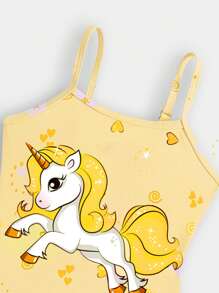 SHEIN New Arrival Fashion Printed One-Piece With Adjustable Straps - Yellow - View 4