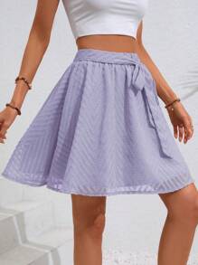 Breezaya 女士纯色腰部打结休闲迷你裙