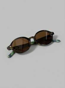 Ontre Fashionable Leopard Print Tortoiseshell Frame Amber Lens Glasses - Brown - View 3