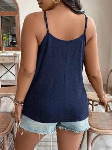 INAWLY Plus Size Color Block Lace Patchwork Camisole Top Graphic Tees Women Tops
