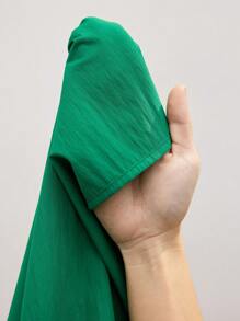 Maija Women's Jade Green Oversized Tiered Ruched Design Dress, Comfortable Round Neck Sleeveless Horizontal Split Patchwork Two-Piece Dress, Suitable For Spring/Summer, Beach, Boho, Resort Wear Modern Urban Casual Fashion Business Casual Women's Office Wear Low-Key Old Money Style Effortless Temperament High-End Urban Commuting High-Quality Airport Women's Wear High-End Material - Green - View 8