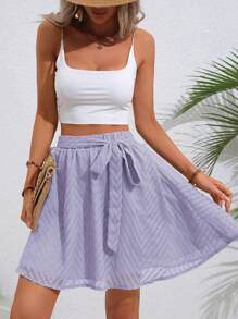 Breezaya 女士纯色腰部打结休闲迷你裙