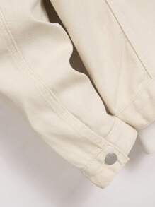 Manfinity Homme Men's Casual Apricot Denim Jacket With Long Sleeves Collar Neckline And Regular Fit For Everyday Style - Apricot - View 5