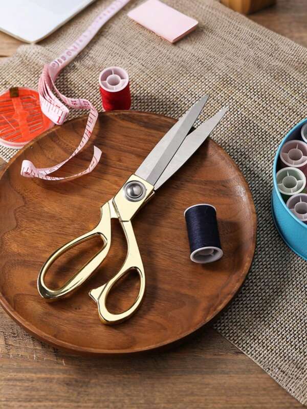 1pc Golden Fabric Scissors Stainless Steel Sharp Tailor Scissors Clothing Scissors Professional Heavy Duty Dressmaking Shears Sewing Tailor