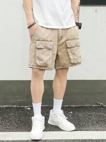 Manfinity LEGND Pantalones cortos vaqueros holgados y casuales de carga para hombres