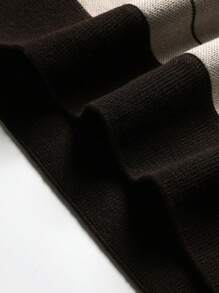 Manfinity Mode Chaleco de punto con forro térmico para hombre, para otoño/invierno. Chaleco de suéter sin mangas con forro térmico - Caqui - Ver 3