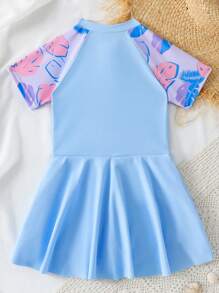 SHEIN Maillot de bain une pièce minimaliste, casual et sportif, pour jeune fille