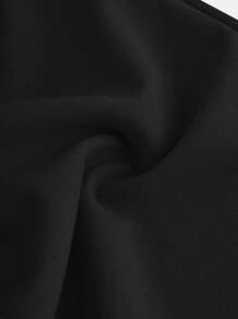 SHEIN Váy đơn giản, thanh lịch, không đối xứng, bó sát vai cho bé gái tuổi teen, có họa tiết hoa 3D cỡ lớn, thích hợp cho tiệc tùng, đám cưới và các dịp khác - màu đen - Xem 5