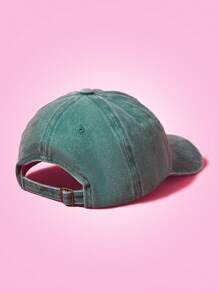 THE POWERPUFF GIRLS X SHEIN Casual Cartoon Buttercup Embroidered Washed Baseball Cap